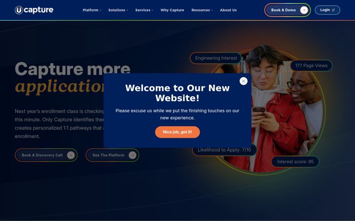 Screenshot of capturehighered.com