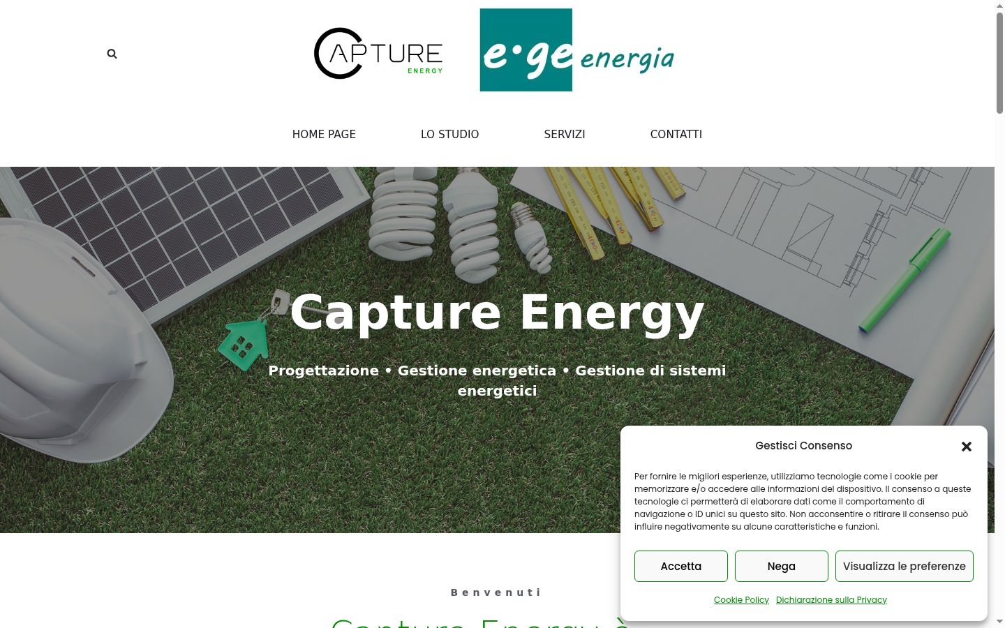 Screenshot del banner di consenso mostrato prima di qualsiasi interazione