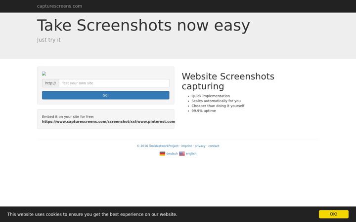Screenshot of capturescreens.com
