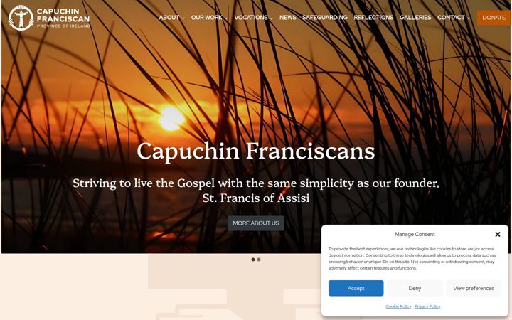 Screenshot of capuchinfranciscans.ie