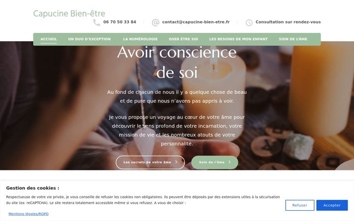 Screenshot of capucine-bien-etre.fr