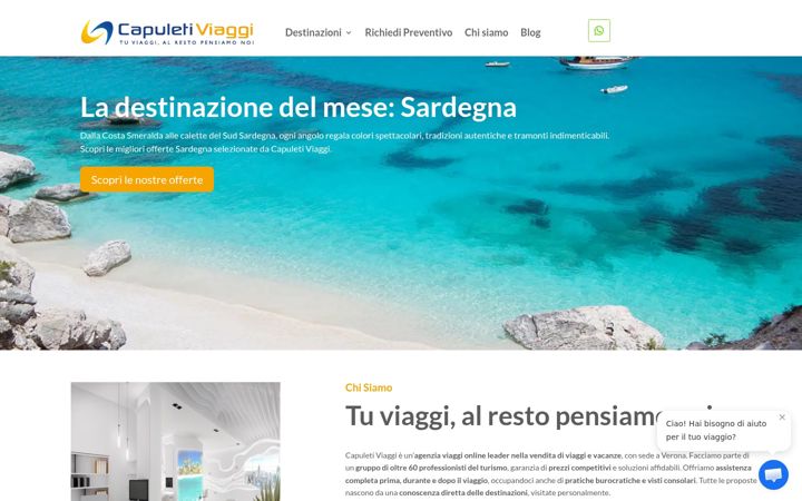 Screenshot of capuletiviaggi.it