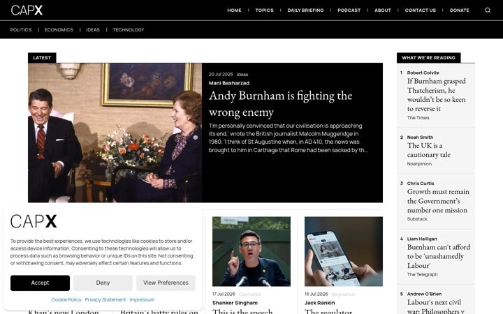 Screenshot of capx.co
