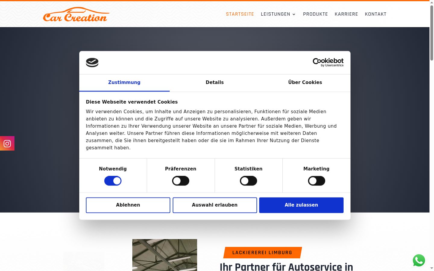 Screenshot tal-banner tal-kunsens muri qabel kwalunkwe interazzjoni