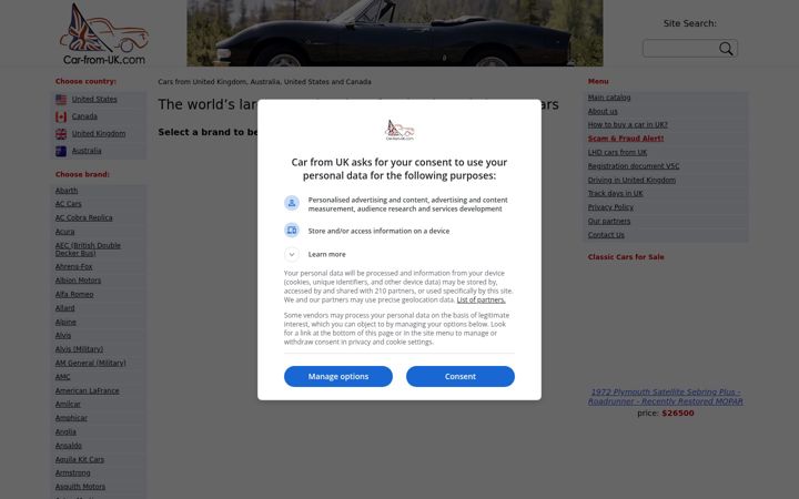 Screenshot of car-from-uk.com