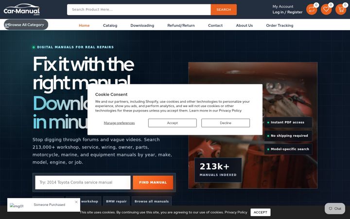 Screenshot of car-manual.com