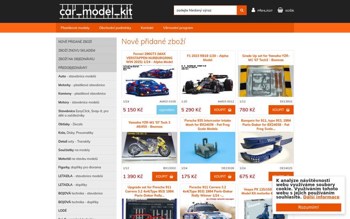 Screenshot of car-model-kit.cz