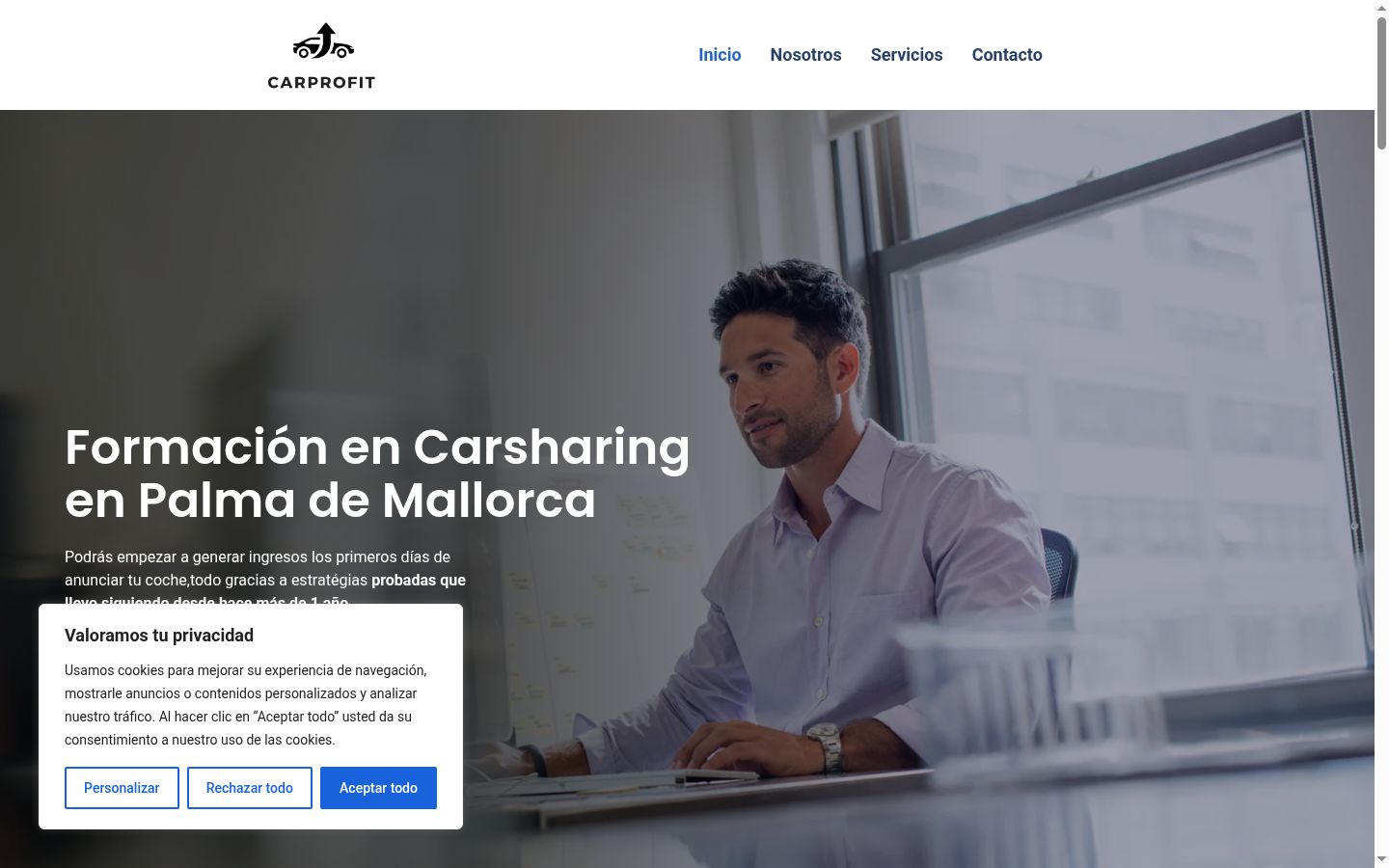 Screenshot del banner di consenso mostrato prima di qualsiasi interazione