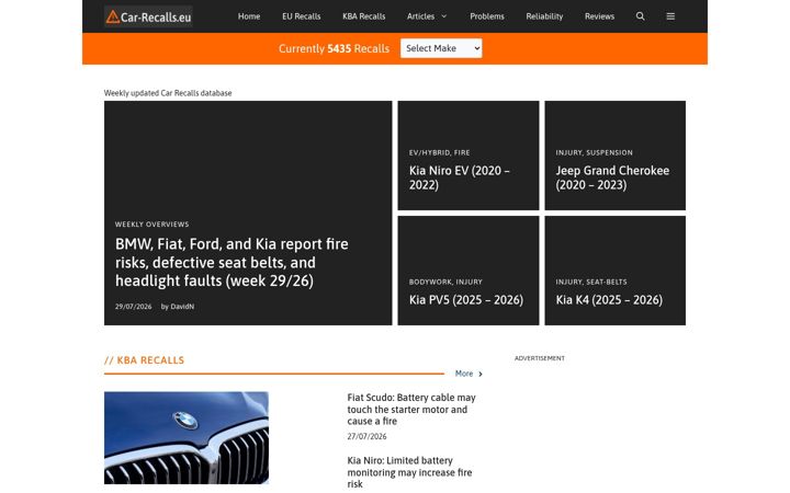 Skjámynd af car-recalls.eu