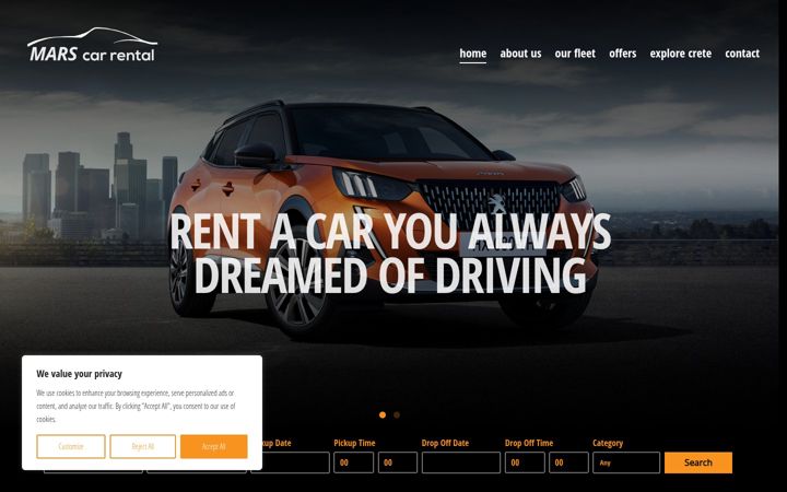 Screenshot of car-rentals-chania.gr