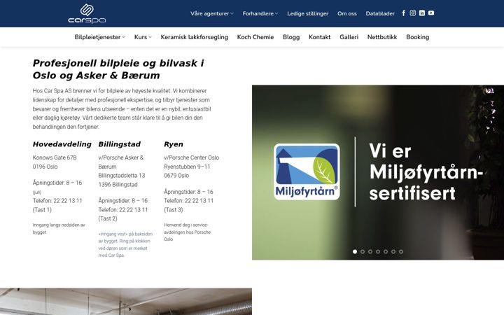 Skærmbillede af car-spa.no