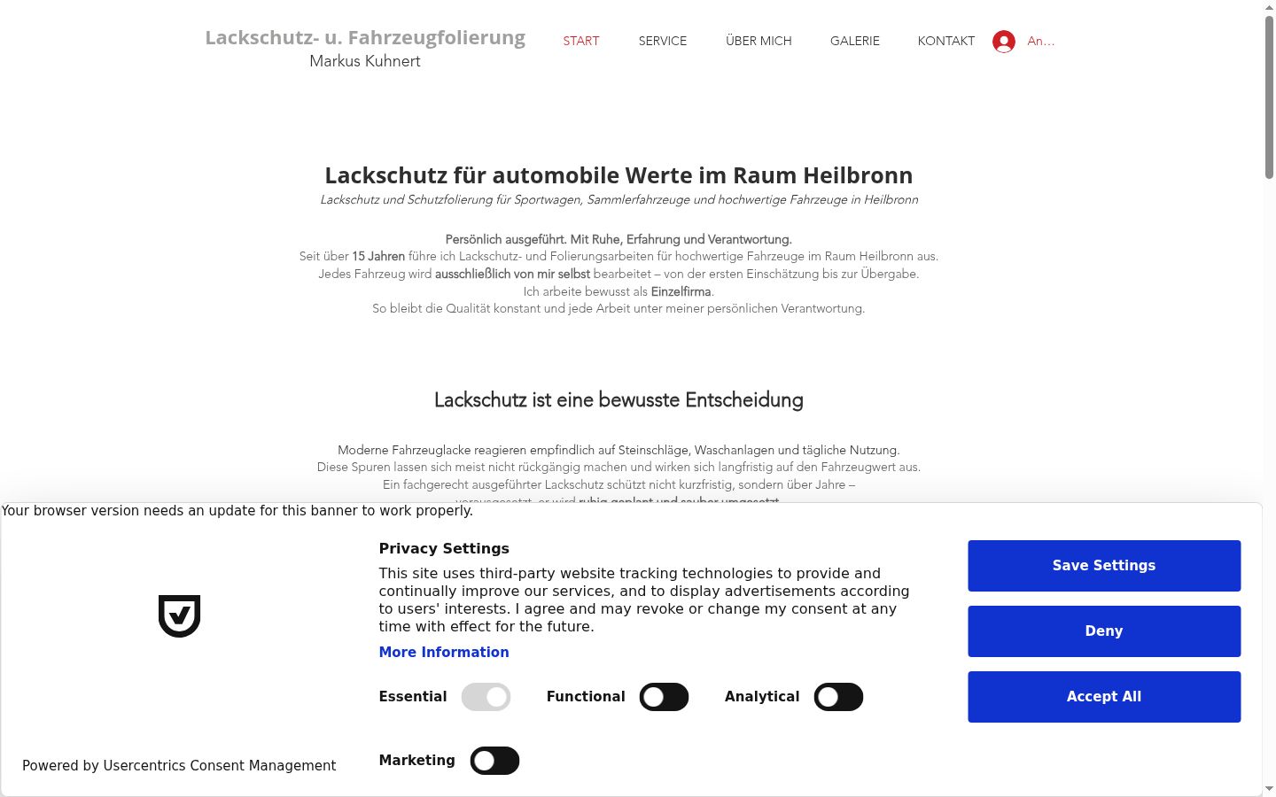 Screenshot tal-banner tal-kunsens muri qabel kwalunkwe interazzjoni