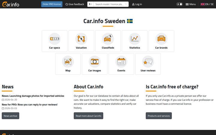 Skjermbilde av car.info