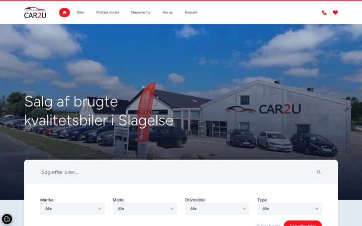 Screenshot of car2u.dk