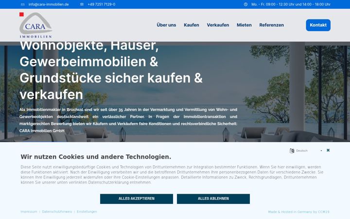Screenshot of cara-immobilien.de