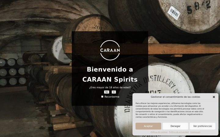 Screenshot of caraanspirits.com