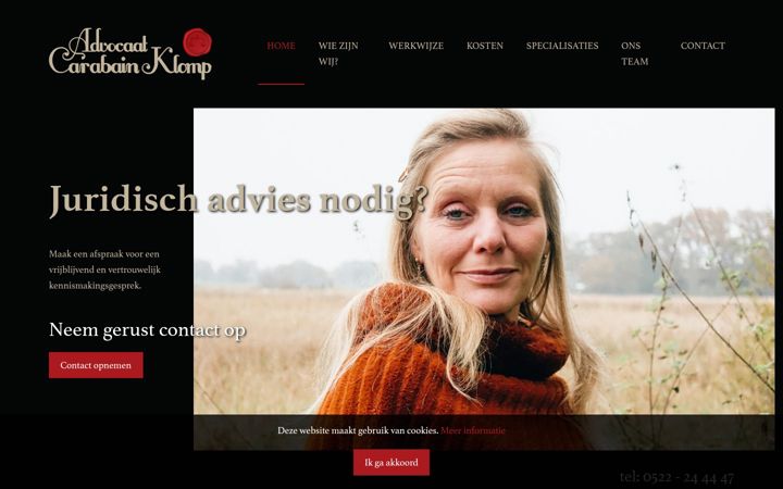 Screenshot of carabain-klomp.nl