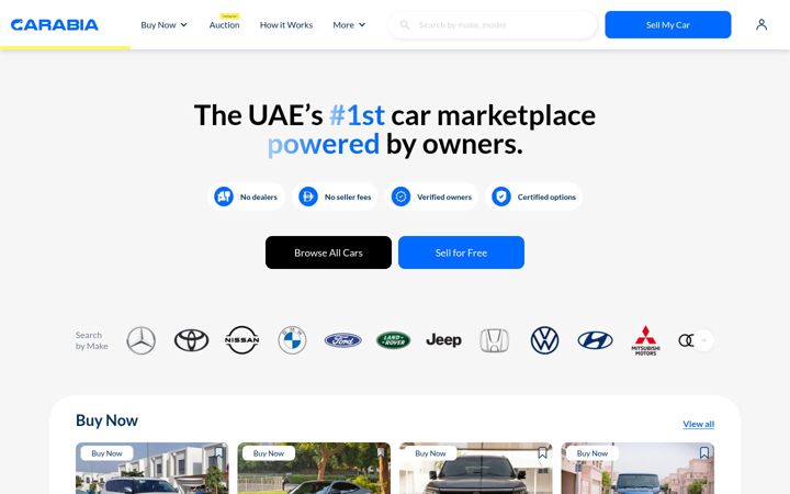 Screenshot of carabiacars.com