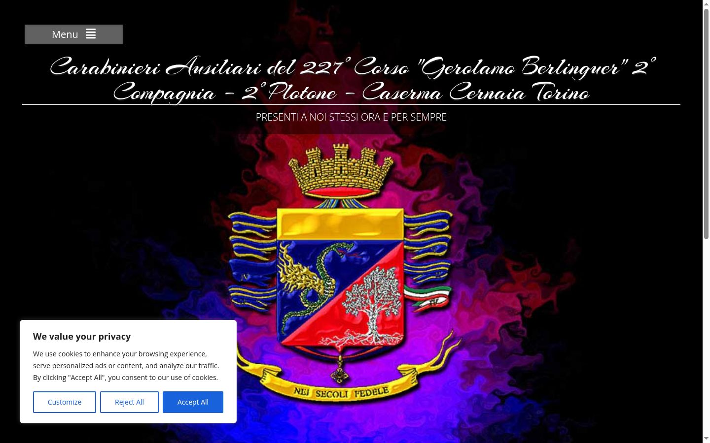 Screenshot of the consent banner shown before any interaction