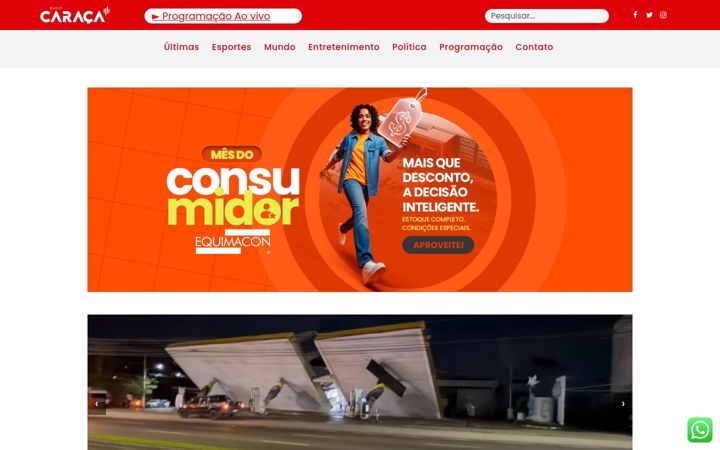 Screenshot of caracafm.com.br