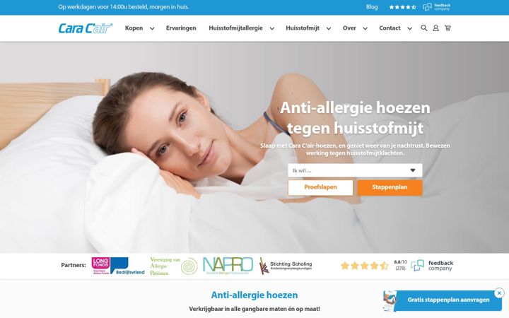 Screenshot of caracair.nl