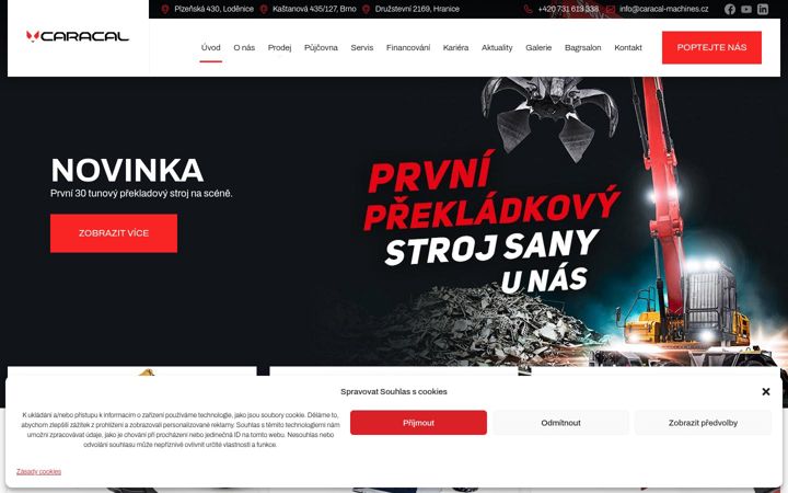 Screenshot of caracal-machines.cz