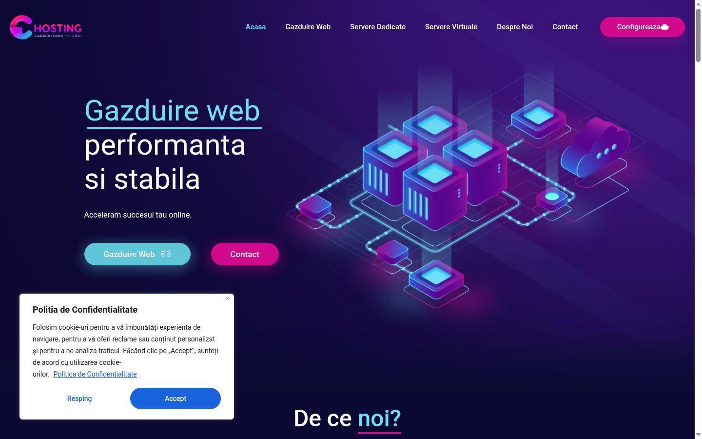 Screenshot del banner di consenso mostrato prima di qualsiasi interazione