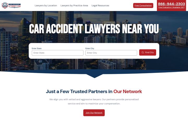 Screenshot of caraccidentattorney.com