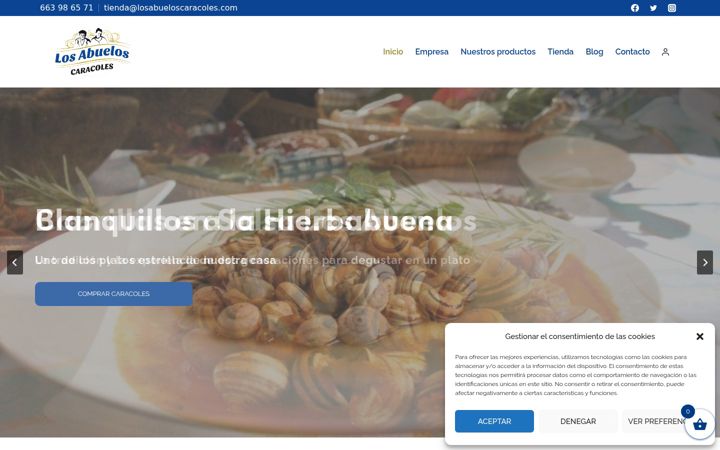 Ekrano kopija caracoleslosabuelos.es