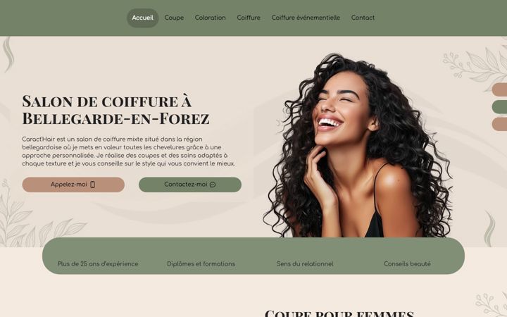 Screenshot of caract-hair.fr