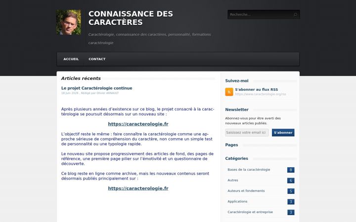 Screenshot of caracterologie.org