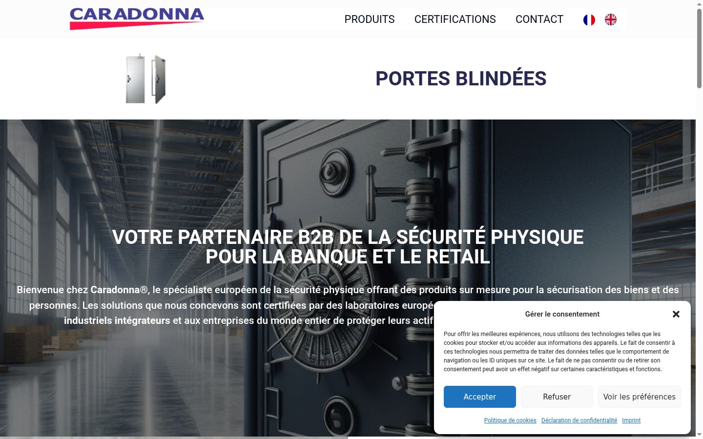 Screenshot del banner di consenso mostrato prima di qualsiasi interazione