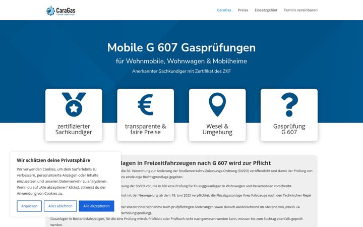 Screenshot of caragas.de