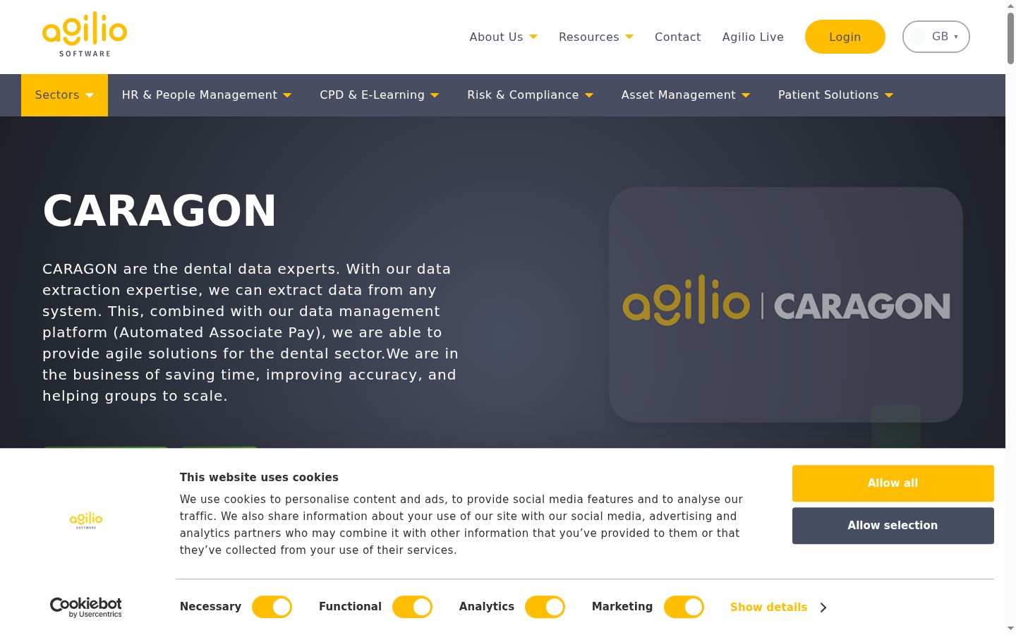 Screenshot del banner di consenso mostrato prima di qualsiasi interazione