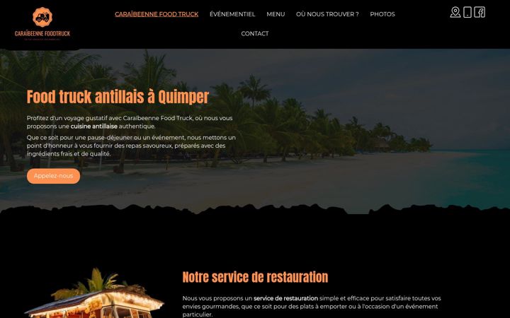 Screenshot of caraibeennefoodtruck.fr