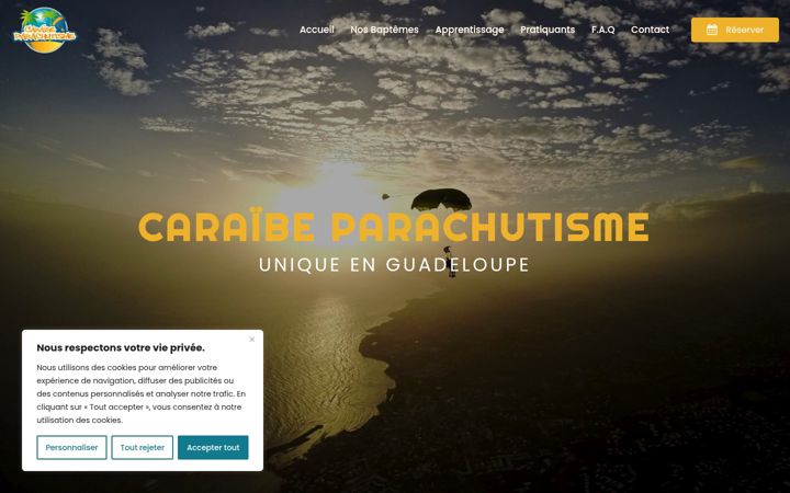 Screenshot of caraibeparachutisme.com
