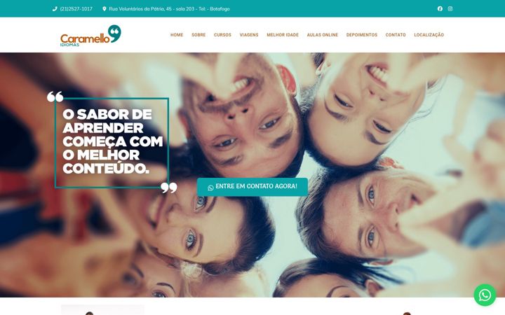 Screenshot of caramelloidiomas.com.br
