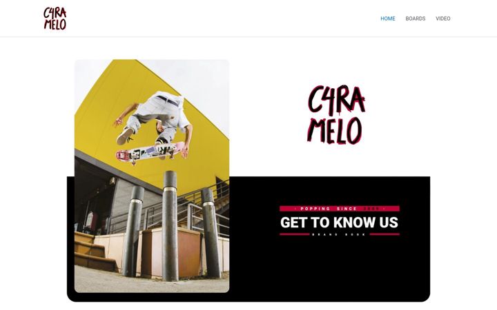 Screenshot of carameloskateboards.com