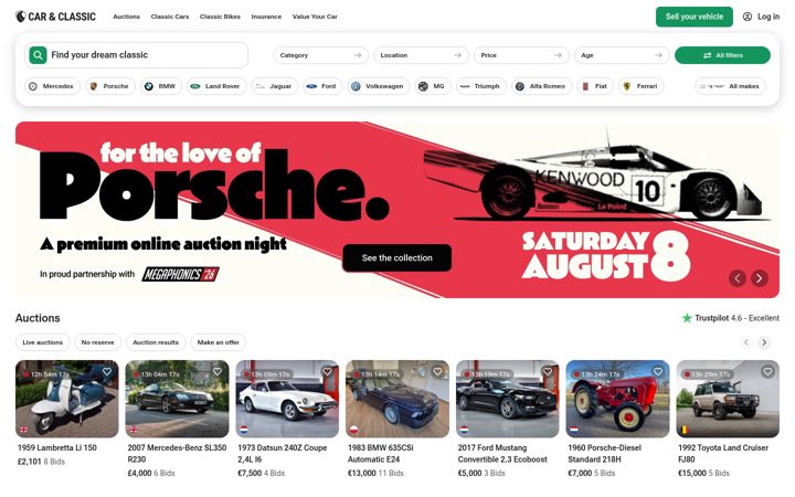 Screenshot of carandclassic.co.uk