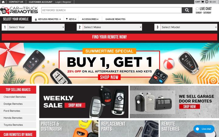 Screenshot of carandtruckremotes.com