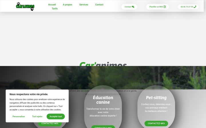 Screenshot of caranimos.fr