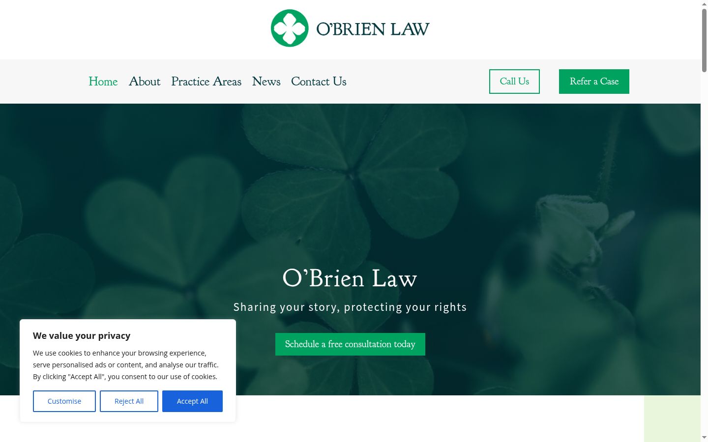 Screenshot del banner di consenso mostrato prima di qualsiasi interazione