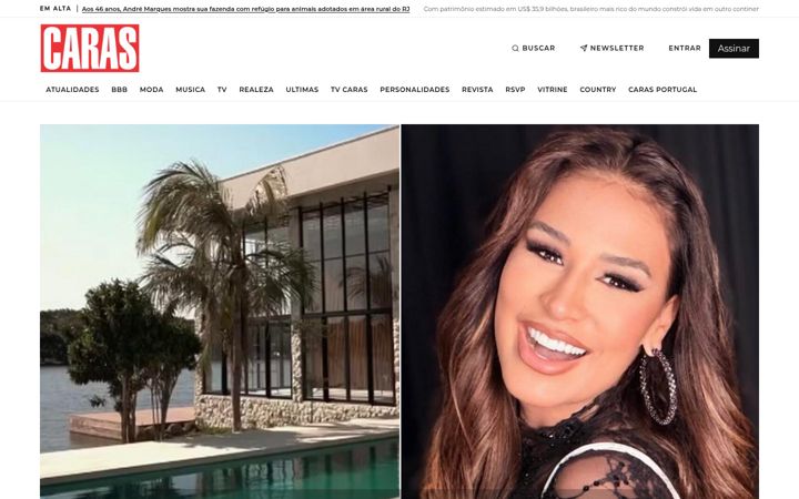 Kuvakaappaus sivustosta caras.com.br