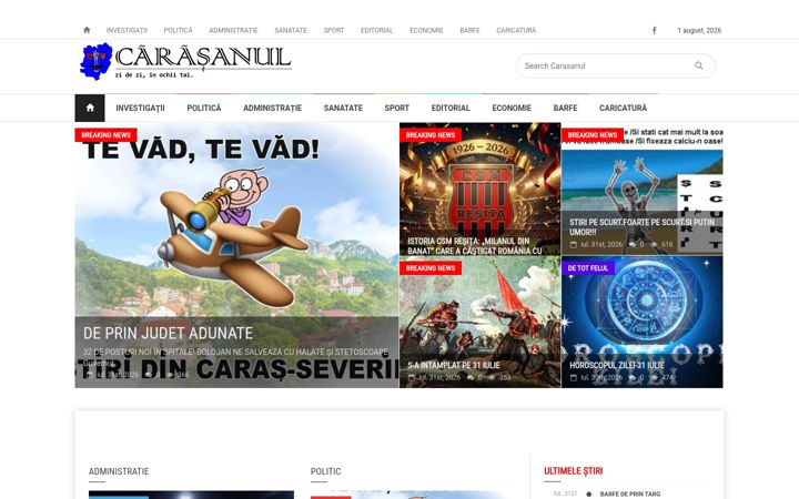 Екранна снимка на carasanul.ro