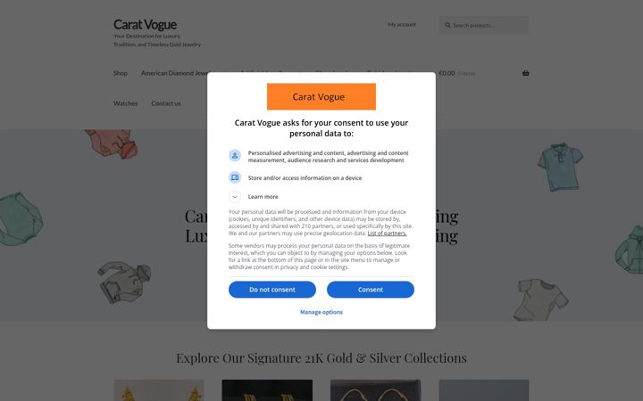 Screenshot of caratvogue.com