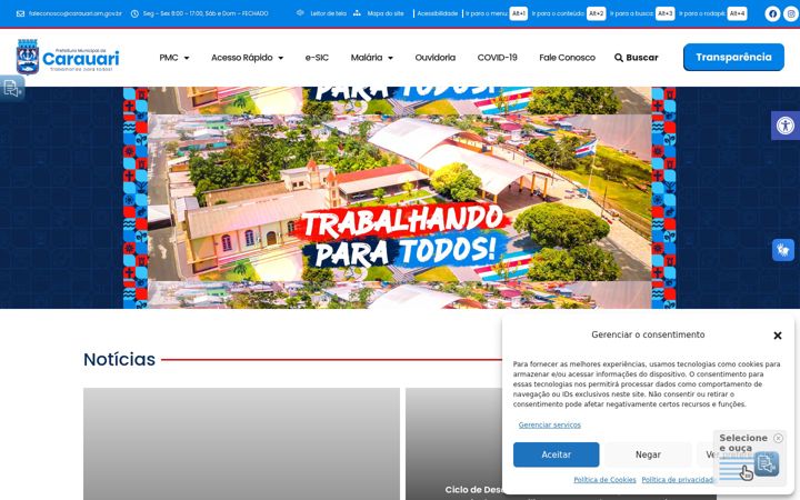 Screenshot of carauari.am.gov.br