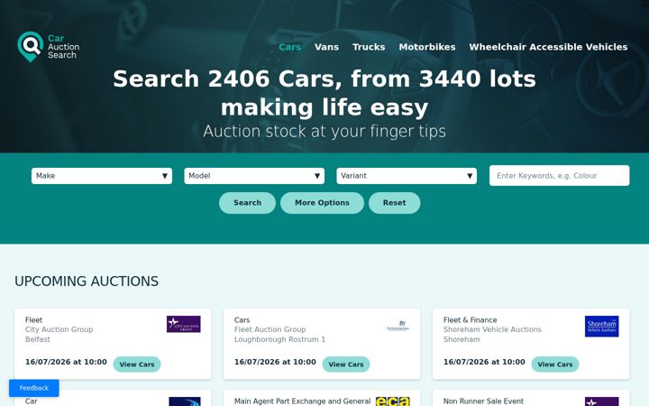 Screenshot von carauctionsearch.com