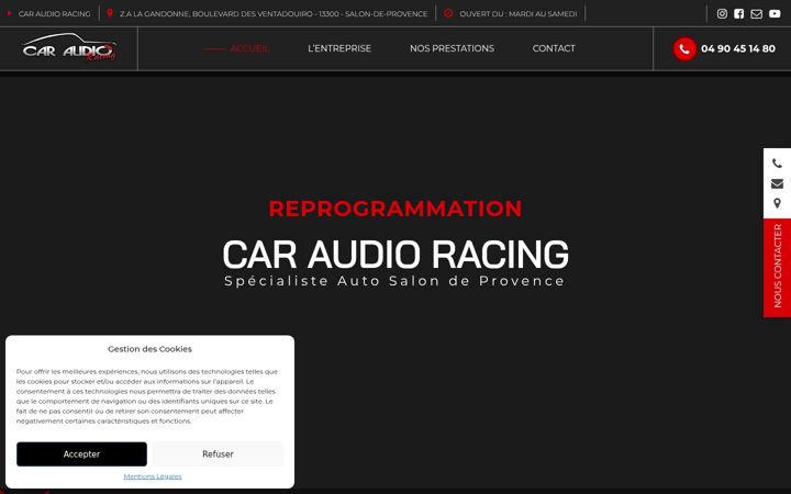 Screenshot of caraudioracing.com