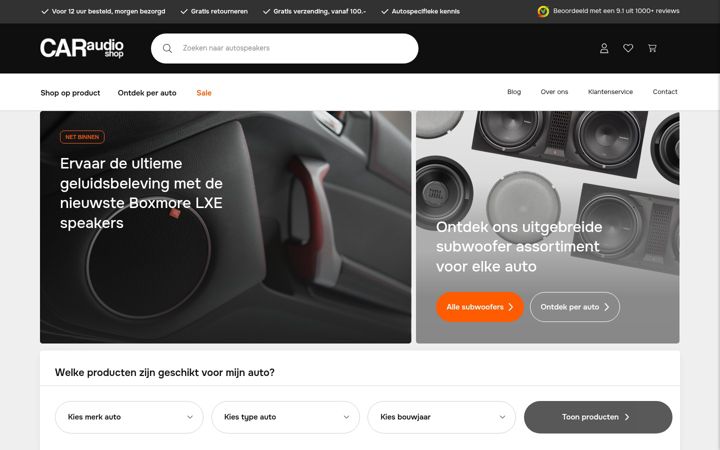Screenshot of caraudioshop.nl