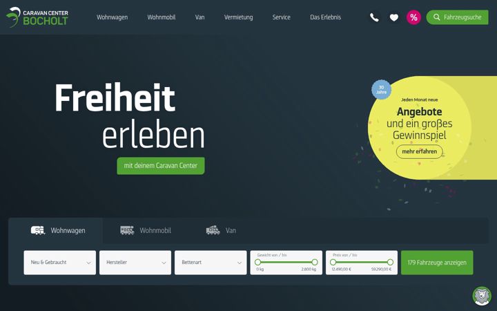 Screenshot of caravan-center-bocholt.de